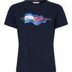 Magliette & T-shirt scontate blu M di cotone Bio sostenibili mezza manica con scollo rotondo per Donna Tommy Hilfiger Flag 