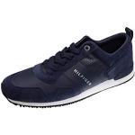 Tommy Hilfiger Sneakers da Runner Uomo Iconic Leather Suede Mix Runner Scarpe Sportive, Blu (Midnight), 41 EU