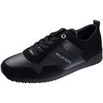 Tommy Hilfiger Sneakers da Runner Uomo Iconic Leather Suede Mix Runner Scarpe Sportive, Nero (Black), 46 EU