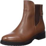 Tommy Hilfiger Stivaletto Donna TH Leather Flat Boot in Pelle, Winter Cognac, 40 EU
