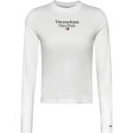 Magliette & T-shirt scontate bianche L di cotone Bio con manica lunga per Donna Tommy Hilfiger Essentials 