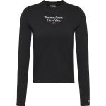 Magliette & T-shirt scontate nere S di cotone con manica lunga per Donna Tommy Hilfiger Essentials 