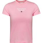 Top rosa M in misto cotone Bio mezza manica in maglia per Donna Tommy Hilfiger Essentials 