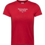 Magliette & T-shirt scontate rosse S in misto cotone all over Bio mezza manica con manica corta per Donna Tommy Hilfiger Essentials 