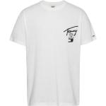 Magliette & T-shirt bianche S di cotone Bio sostenibili a girocollo mezza manica con scollo rotondo per Uomo Tommy Hilfiger Signature 