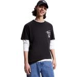 Magliette & T-shirt nere M di cotone sostenibili mezza manica con scollo rotondo per Uomo Tommy Hilfiger Signature 