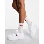 Tommy Jeans - Essential - Sneakers bianche con suola flatform-Bianco