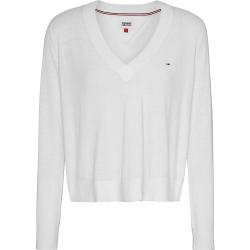 Tommy Jeans Essential V V Neck Sweater Bianco M Donna