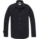 Camicie scontate classiche nere XL di cotone collo kent su misura per Uomo Tommy Hilfiger 