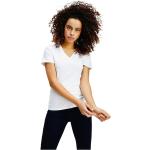 Magliette & T-shirt scontate bianche S di cotone Bio con scollo a V mezza manica con scollo a V per Donna Tommy Hilfiger 