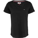 Magliette & T-shirt scontate nere XL di cotone sostenibili a girocollo mezza manica con scollo rotondo per Donna Tommy Hilfiger 