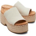 Sandali artigianali larghezza A eleganti beige numero 38 in pelle di camoscio per Donna Toms 