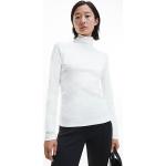 Top bianchi XXS di modal a collo alto in maglia per Donna Calvin Klein 