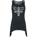 Top Gothic di Gothicana by EMP - Gothicana X Anne Stokes - Top with lace on the back - XS a XXL - Donna - nero