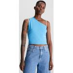 Top asimmetrici blu XL in jersey per Donna Calvin Klein 