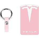 TOPABYTE Tesla Model 3 Model Y Key Card Holder Silicone Protector Cover Portachiavi, Rosa + bianco, 1 pezzo, model 3 Y