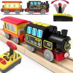 Treni radiocomandati di legno per bambini mezzi di trasporto per età 2-3 anni 