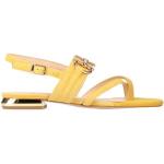 Sandali gialli numero 40 di pelle con punta quadrata con fibbie con cinturino per Donna Tosca Blu 