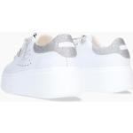 Sneakers larghezza E eleganti bianche numero 40 di cotone con glitter con stringhe con tacco da 5 cm a 7 cm platform per Donna Tosca Blu 