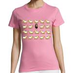 tostadora T-Shirt a Manica Corta Pecore Nera - Sono Diversi da Donna - Rosa S - RIF. 1482593-P