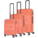 Trolley arancioni in poliestere chiudibile a chiave 3 pezzi 4 ruote per Donna Travelite 