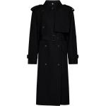 Cappotti neri XL traspiranti manica lunga a doppiopetto per Donna Burberry 