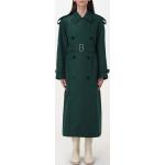 Cappotti verdi XS di seta a doppiopetto per Donna Burberry 