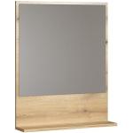 trendteam smart living Specchio da parete con ripiano, in legno, marrone, 60 x 74 x 14 cm (L x A x P)