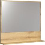trendteam smart living Specchio da parete con ripiano, in legno, marrone, 80 x 74 x 14 cm (L x A x P)