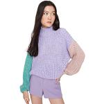Felpe color block lilla S in acrilico manica lunga con cappuccio per Donna Trendyol 