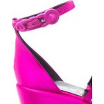 Sandali larghezza A scontati rosa numero 37 in pelle di vitello con punta aperta con cinturino per Donna Versace 