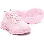 Sneakers stringate larghezza E rosa chiaro numero 33 in tessuto con stringhe per Donna Balenciaga Triple S 
