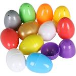 TRIXES 12 x Uova Pasquali Colorate Vuote da Riempire con Una Sorpresa - Plastica - per la Caccia alle Uova di Pasqua