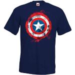 TRVPPY Uomo T-Shirt Maglietta Shirt Modello Captain America Brushed, Diversi Colori e Taglia