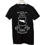 Maglie Parma nere XXL taglie comode di cotone traspiranti mezza manica per Uomo T-shirteria 