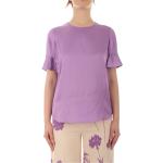 Magliette & T-shirt scontate viola S di raso con scollo tondo mezza manica con scollo rotondo per Donna Simona Barbieri 
