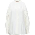 Camicie bianche S in viscosa tinta unita manica lunga alla coreana per Donna Simona Barbieri 