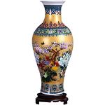 ufengke Jingdezhen, grande vaso da pavimento in ceramica a forma di coda di pesce, vaso per fiori fatto a mano, vaso decorativo per la casa, altezza 46 cm, dorato
