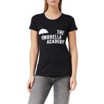 Umbrella Academy Logo di Testo Donne Equipaggiata T-Shirt Nero M | S-XXL, Modo delle Signore Adatta Sottile Superiore, Regali di Compleanno, Mamma Figlia Suor Idea Regalo