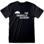 Umbrella Academy Logo di Testo T-Shirt da Uomo Nero M | S-XXL, Superhero Netflix Girocollo Graphic Tee, Idea Regalo di Compleanno per i Ragazzi, per casa o in Palestra