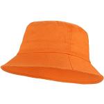 Cappelli scontati arancioni di cotone tinta unita traspiranti a pescatore per Donna 