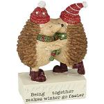 Unbranded Decorazione natalizia in resina a forma di due ricci abbracciati (Taglia unica) (Marrone)