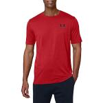 T-shirt scontate rosse XL in misto cotone mezza manica da fitness per Uomo Under Armour 