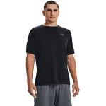 T-shirt tecniche scontate nere XXL in poliestere traspiranti mezza manica per Uomo Under Armour Tech 