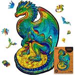 Puzzle di legno per bambini draghi 