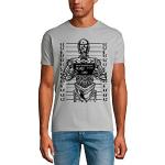 Uomo Maglietta – Mugshot of C3po - Starwar Galatic Empire Police – T-Shirt Stampa Grafica Divertente Vintage Idea Regalo Originale alla Moda Grigio Puro XL