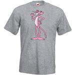 Uomo T-Shirt Maglietta Motivo Pink Panther - Grigi
