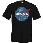 Uomo T-Shirt Maglietta Motivo Vintage NASA - Nero