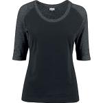 Magliette & T-shirt Regular Fit casual grigio scuro XXL taglie comode di cotone lavabili in lavatrice manica tre quarti per Donna Urban Classics 