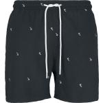 Urban Classics - Embroidered Palm Tree Swim Shorts - Bermuda - Uomo - nero bianco